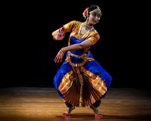 Bharatanatyam classical dancer in traditional costume